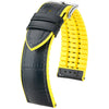 Hirsch Andy Performance Alligator Black Yellow Leather Watch Strap-Holben's