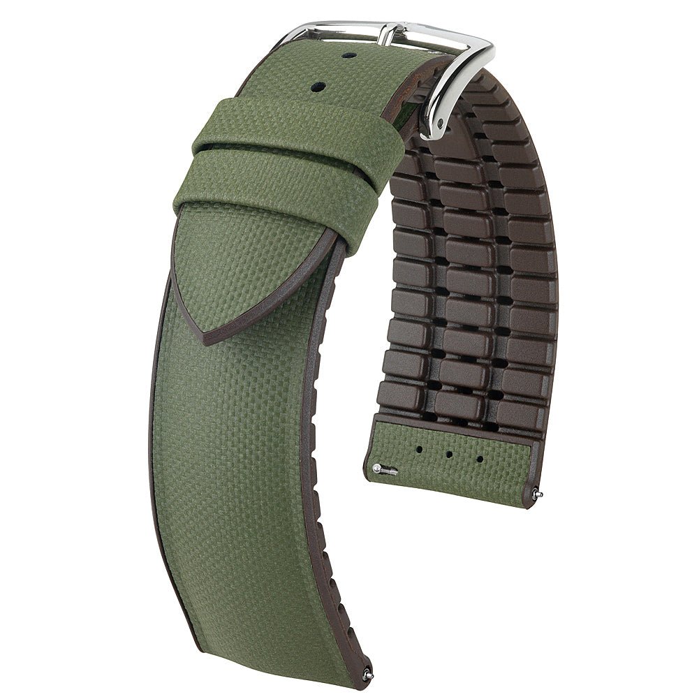 Hirsch Arne Performance Sailcloth Green Watch Strap-Holben's