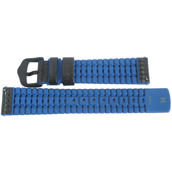 Hirsch Ayrton Performance Carbon Black Blue Watch Strap-Holben's