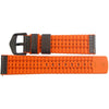 Hirsch Ayrton Carbon Black Orange Leather Watch Strap-Holben's