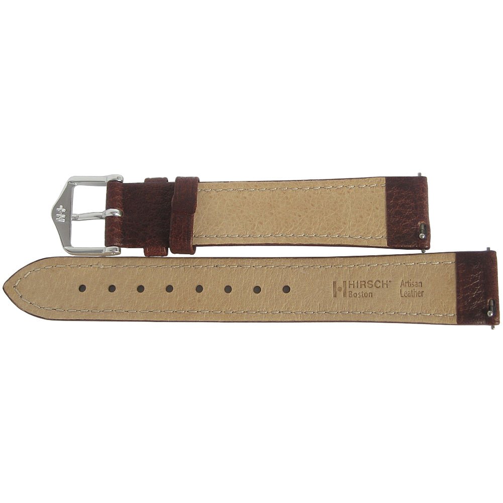 Hirsch Boston Brown Leather Watch Strap-Holben's