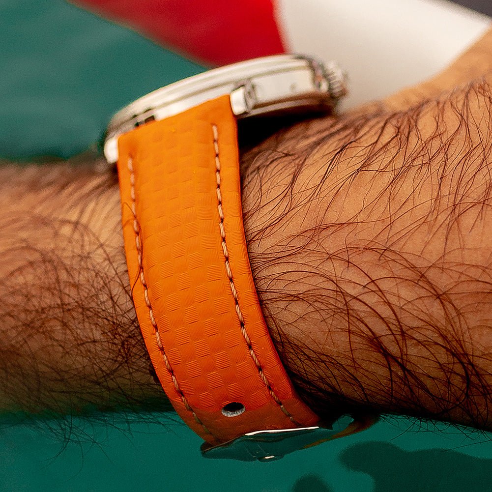 Hirsch Carbon Orange Watch Strap—Holben's
