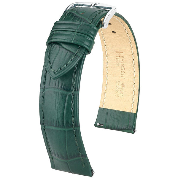 Hirsch Duke Alligator Green Leather Watch Strap-Holben's