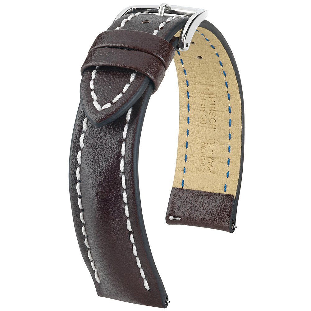Hirsch Heavy Calf Brown Leather Watch Strap-Holben's