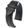 Hirsch Hevea Rubber Black Watch Strap | Holben's