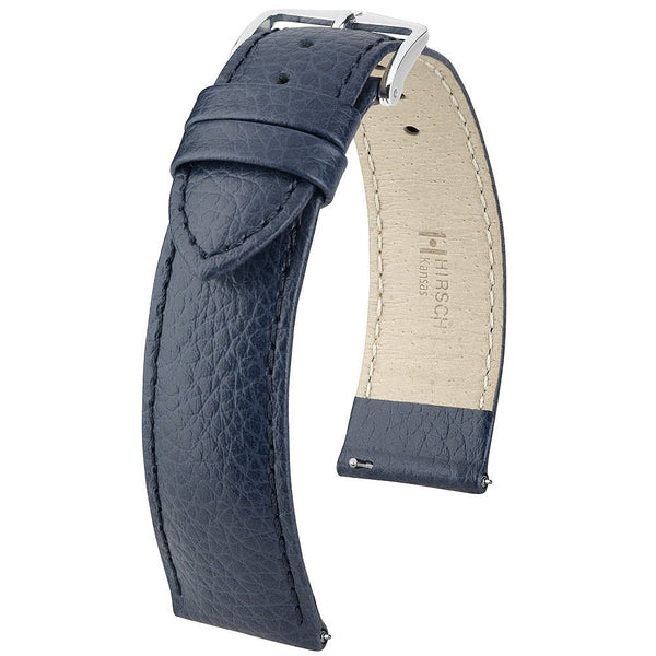 Hirsch Kansas Blue Leather Watch Strap-Holben's