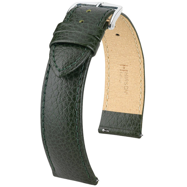 Hirsch Kansas Green Leather Watch Strap-Holben's
