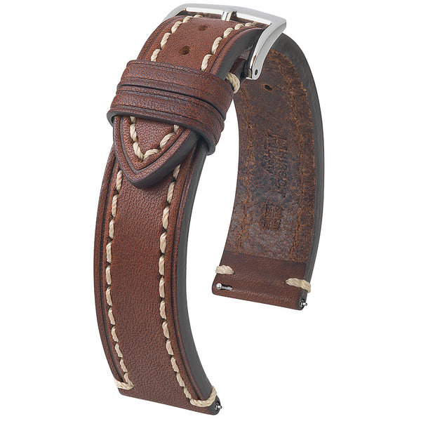 Hirsch Liberty Brown Leather Watch Strap-Holben's Fine Watch Bands