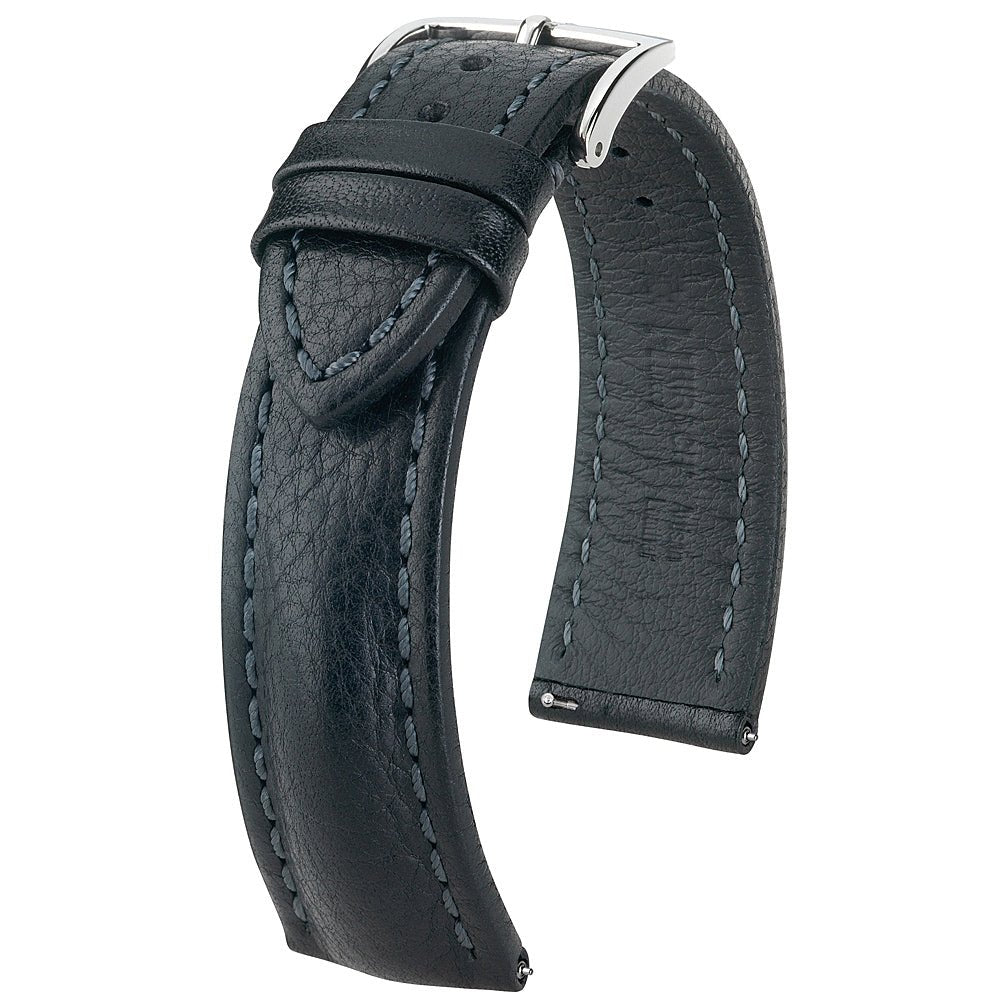 Hirsch Lucca Black Tuscan Leather Watch Strap-Holben's