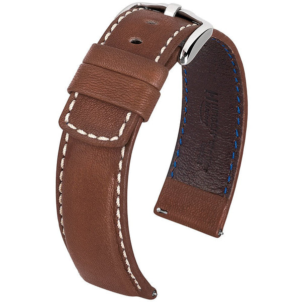 Hirsch Mariner Brown Leather Watch Strap-Holben's