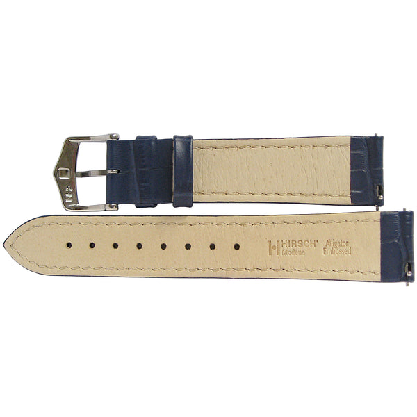 Hirsch London, Shiny Dark Blue Leather Watch Strap