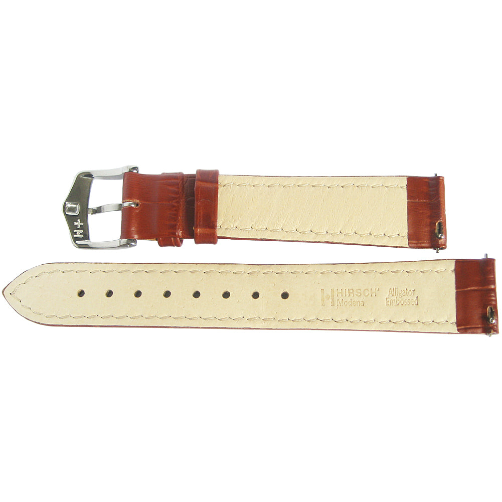Hirsch Modena Alligator Golden Brown Leather Watch Strap-Holben's Fine Watch Bands