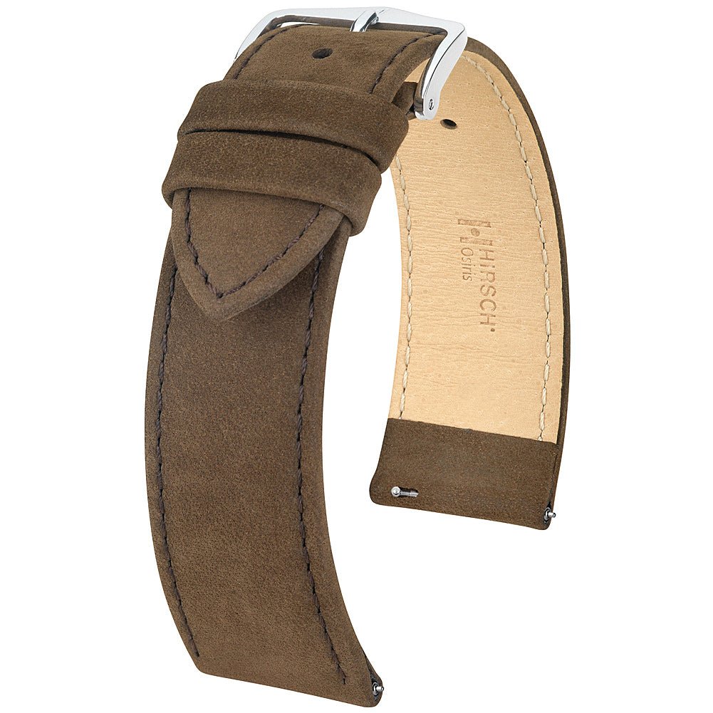 Hirsch Osiris Brown Nubuck Leather Watch Strap-Holben's