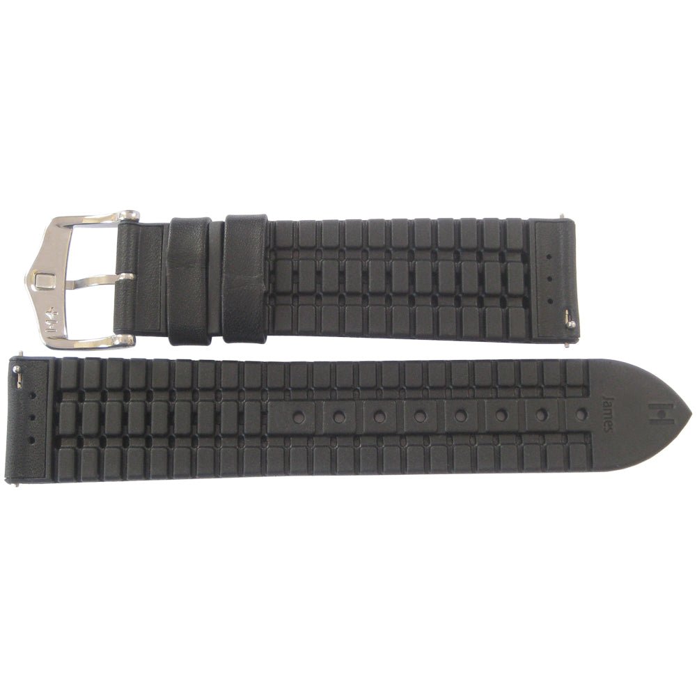 Hirsch James Black Leather Watch Strap-Holben's