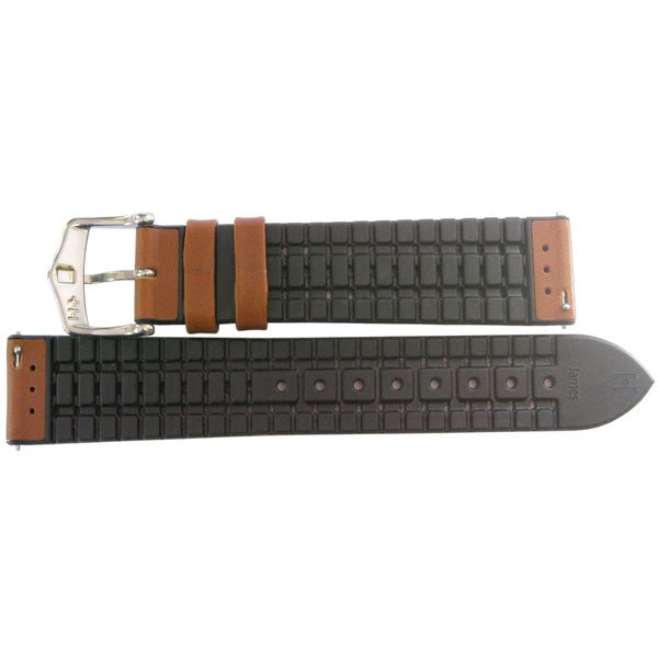 Hirsch James Performance Gold Brown Vegetable-Tanned Leather Watch Strap