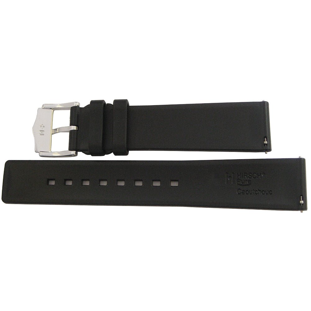 Hirsch Pure Rubber Watch Strap Black-Holben's