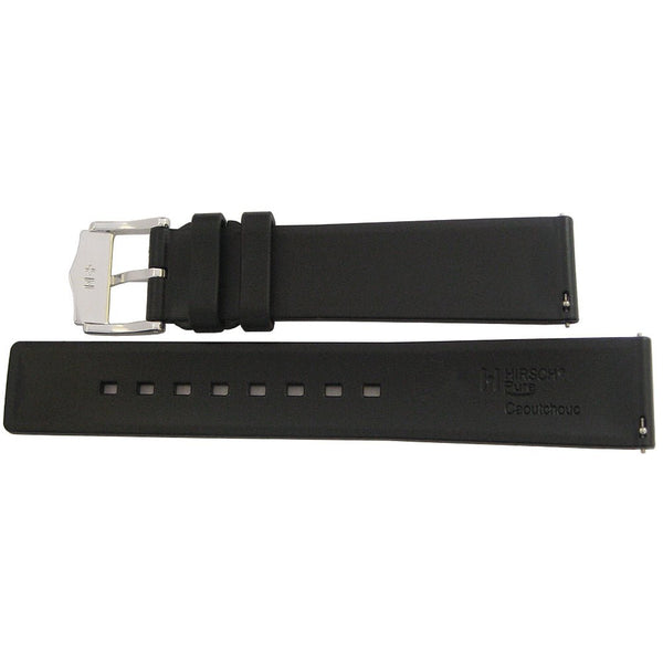 Hirsch Pure Rubber Watch Strap Black-Holben's