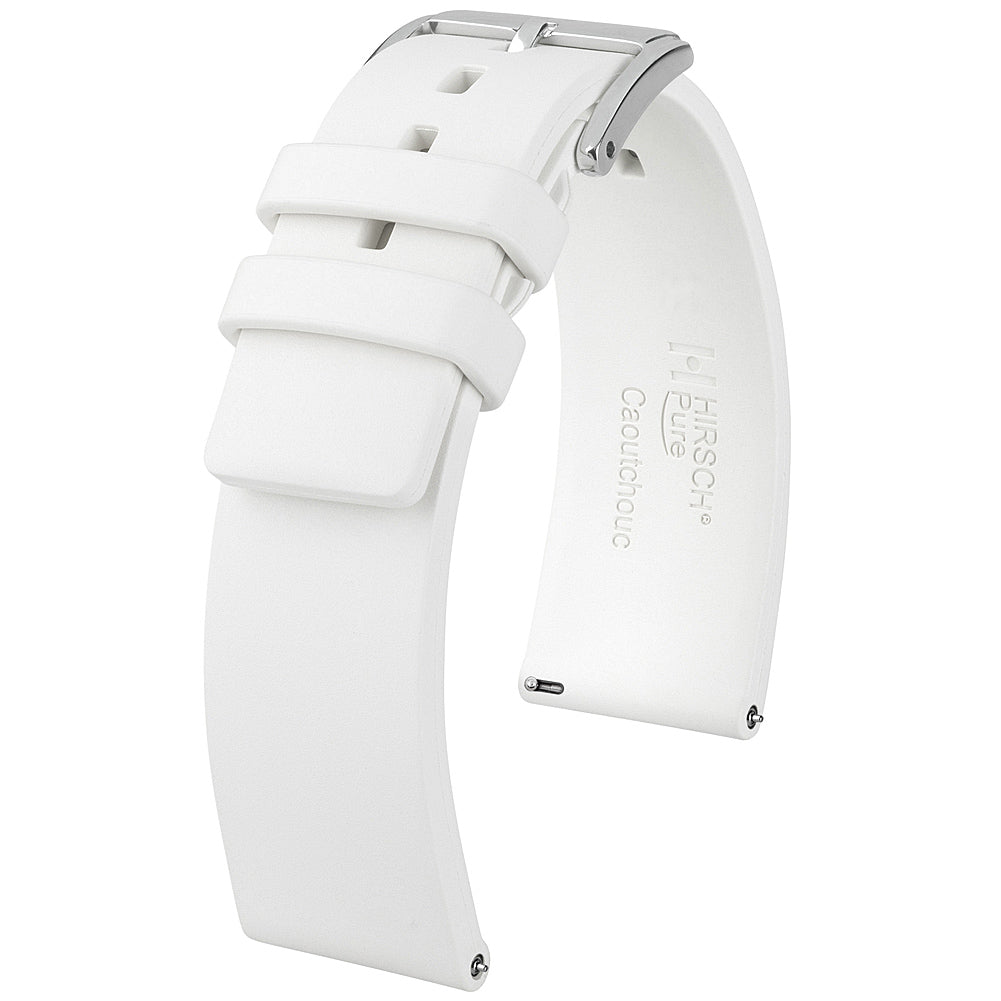 Hirsch Pure Rubber Watch Strap White-Holben's Fine Watch Bands