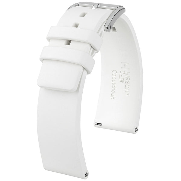Hirsch Pure Rubber Watch Strap White-Holben's
