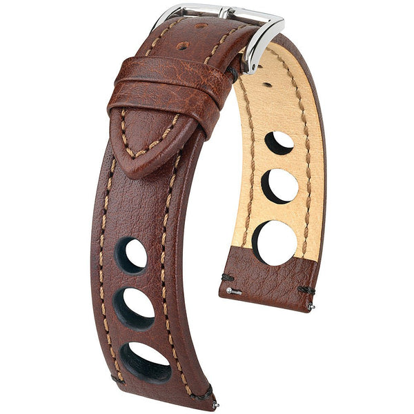 Hirsch Rally Brown Leather Watch Strap-Holben's