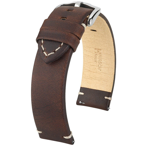 Hirsch Ranger Brown Leather Watch Strap-Holben's
