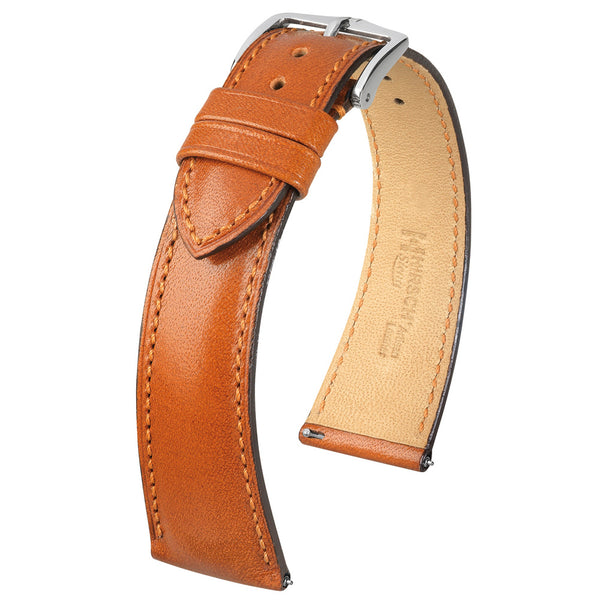 Hirsch Siena Golden Brown Vegetable-Tanned Leather Watch Strap | Holben's
