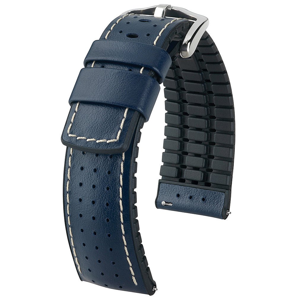 Hirsch Tiger Blue Leather Watch Strap-Holben's