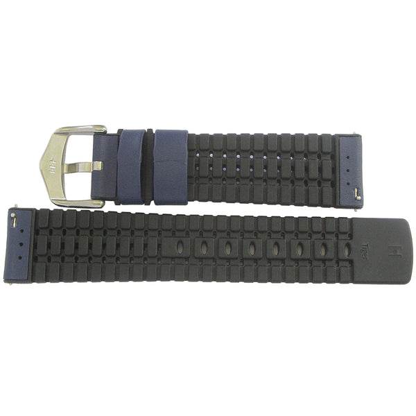 Hirsch Tiger Blue Leather Watch Strap-Holben's Fine Watch Bands