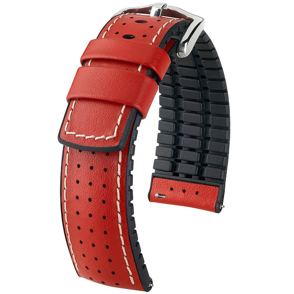 Hirsch Tiger Red Leather Watch Strap-Holben's