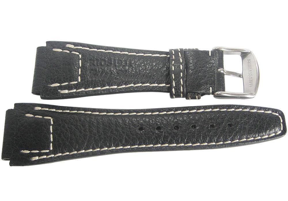 RIOS1931 Nature Buffalo Leather Black Watch Strap-Holben's