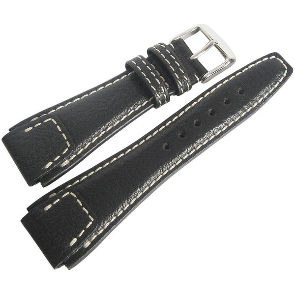 RIOS1931 Nature Buffalo Leather Black Watch Strap-Holben's
