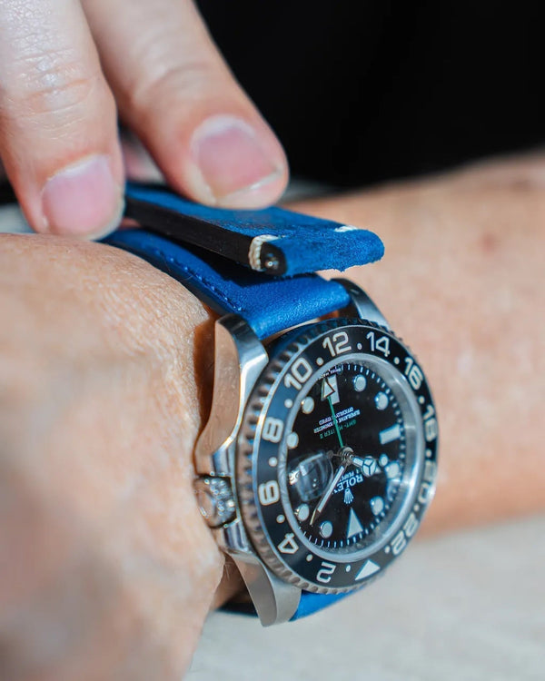 ColaReb Firenze Blue Leather Watch Strap | Holben's