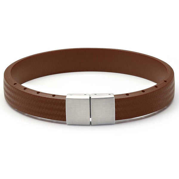 Bonetto Cinturini BON 4 Brown Rubber Bracelet-Holben's