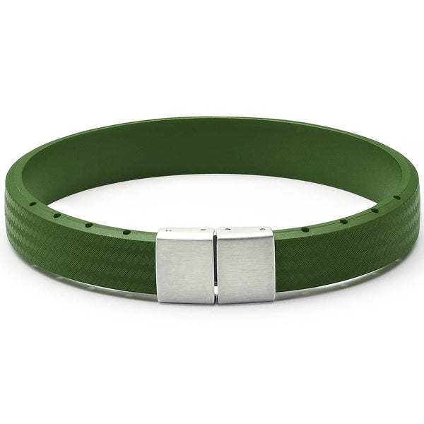 Bonetto Cinturini BON 4 Military Green Rubber Bracelet-Holben's Fine Watch Bands