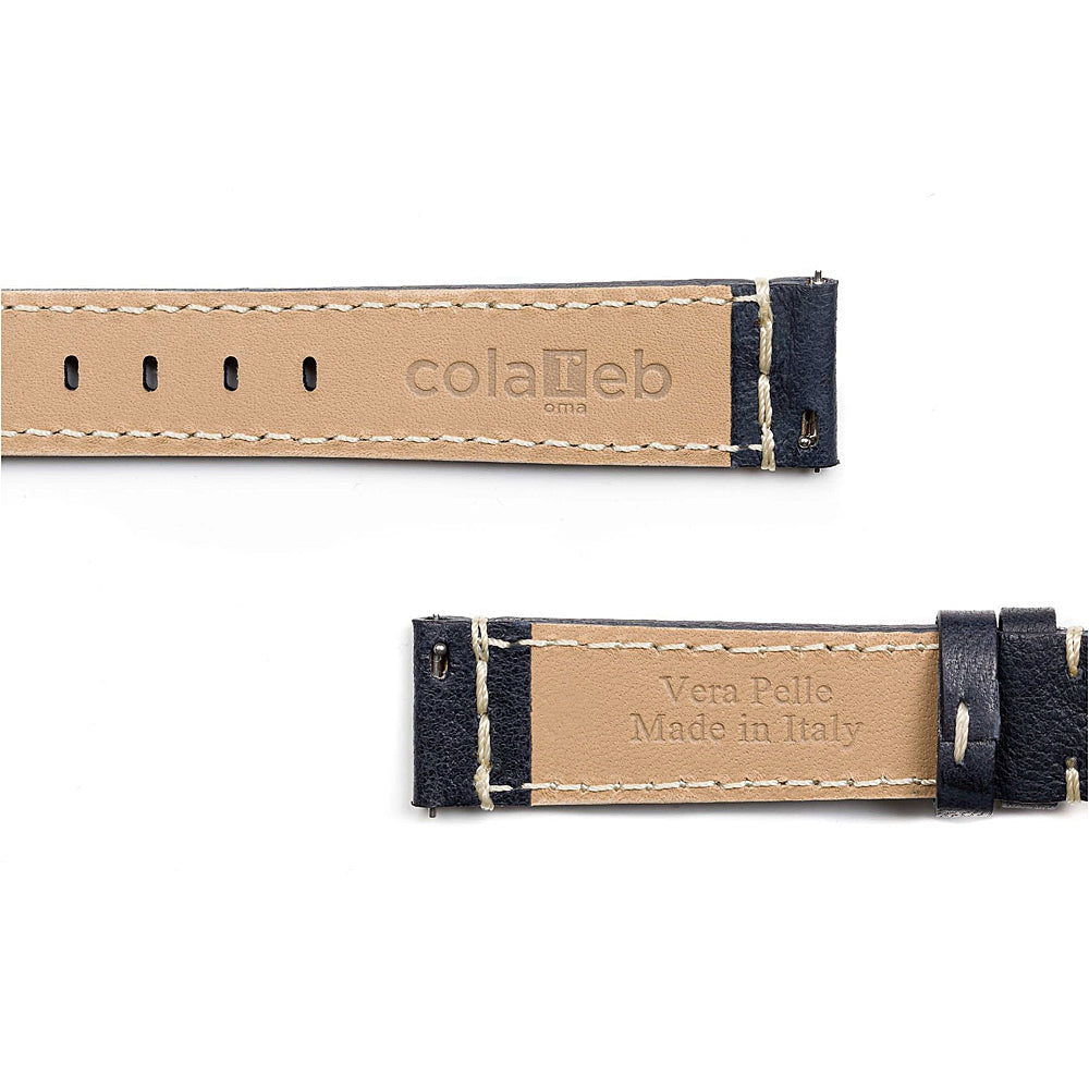 ColaReb Parma Blue Sheepskin Leather Watch Strap - Holben's Fine Watch Bands