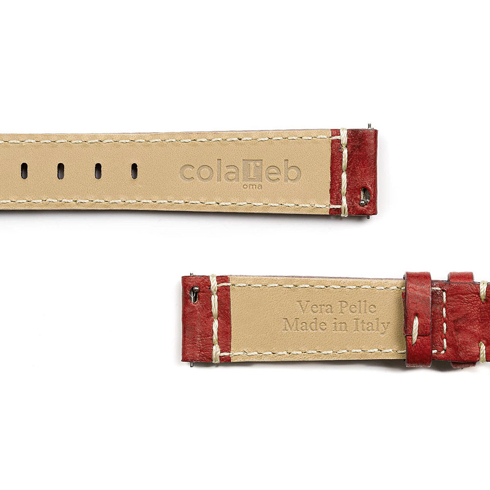 ColaReb Parma Red Sheepskin Leather Watch Strap - Holben's Fine Watch Bands