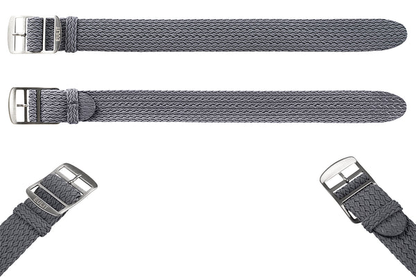 EULIT Perlon Atlantic Grey Watch Strap - Holben's Fine Watch Bands