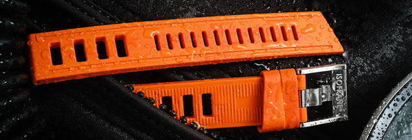 ISOfrane orange rubber watch strap | Holben's Fine Watch Bands