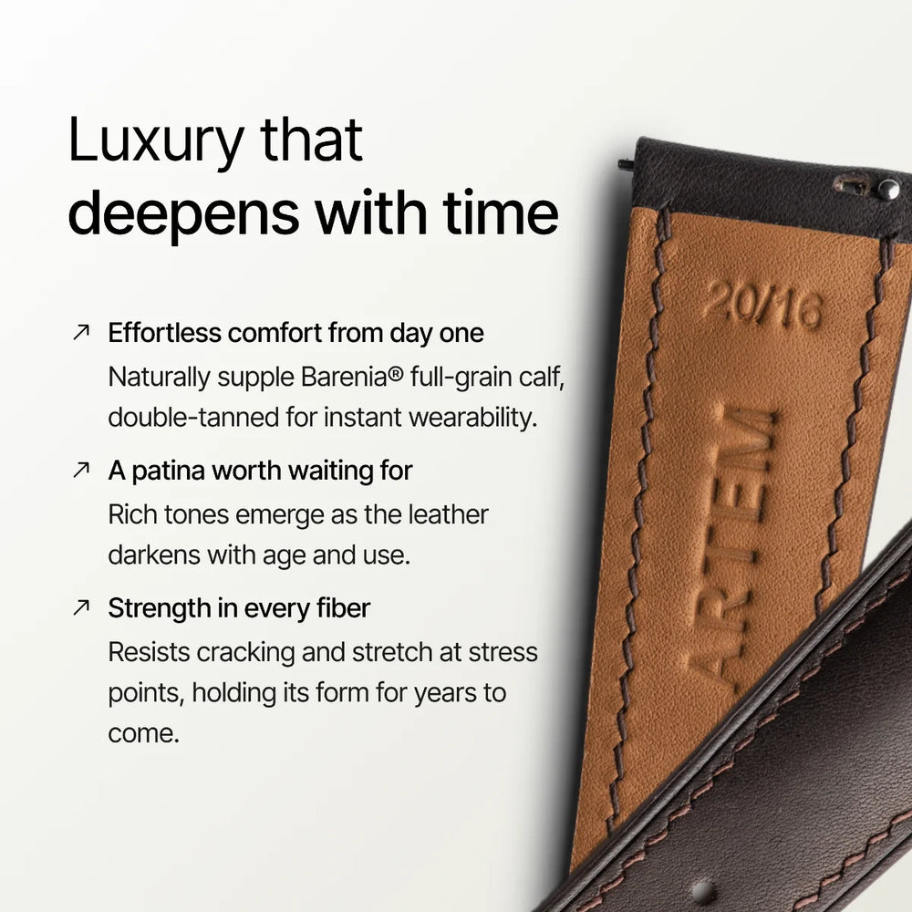 Artem Loop-Less Barenia Leather Watch Strap Bridle Brown - Holben's