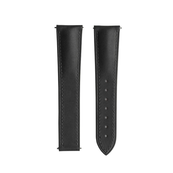 Artem Loop-Less Barenia Leather Watch Strap Forge Black - Holben's