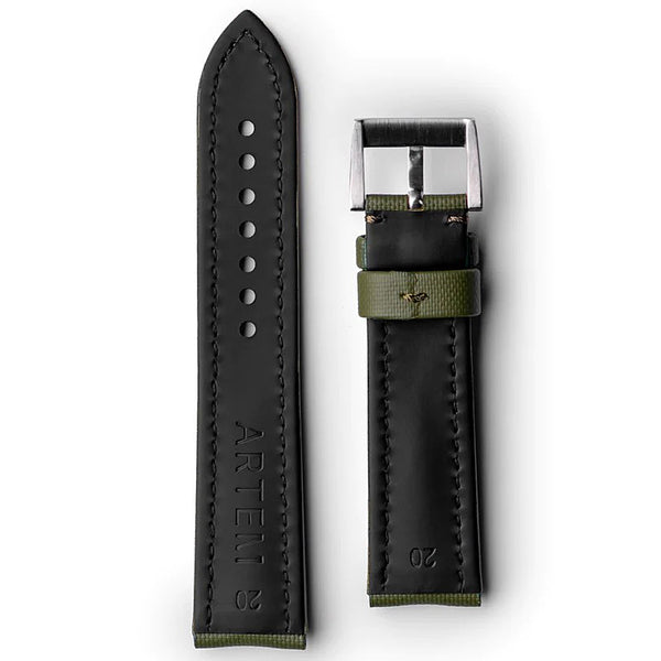 Artem Classic Sailcloth Khaki Green Watch Strap | Holben's