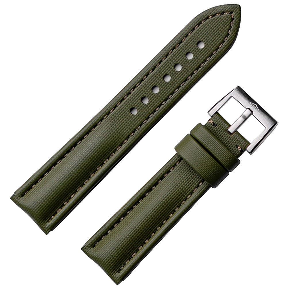 Artem Classic Sailcloth Khaki Green Watch Strap | Holben's