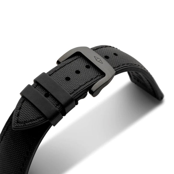 Artem HydroFlex Sailcloth FKM Rubber Black Watch Strap | Holben's