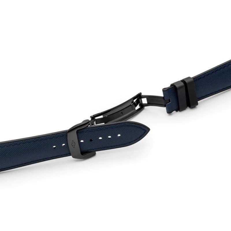 Artem HydroFlex Sailcloth FKM Rubber Navy Blue Watch Strap | Holben's
