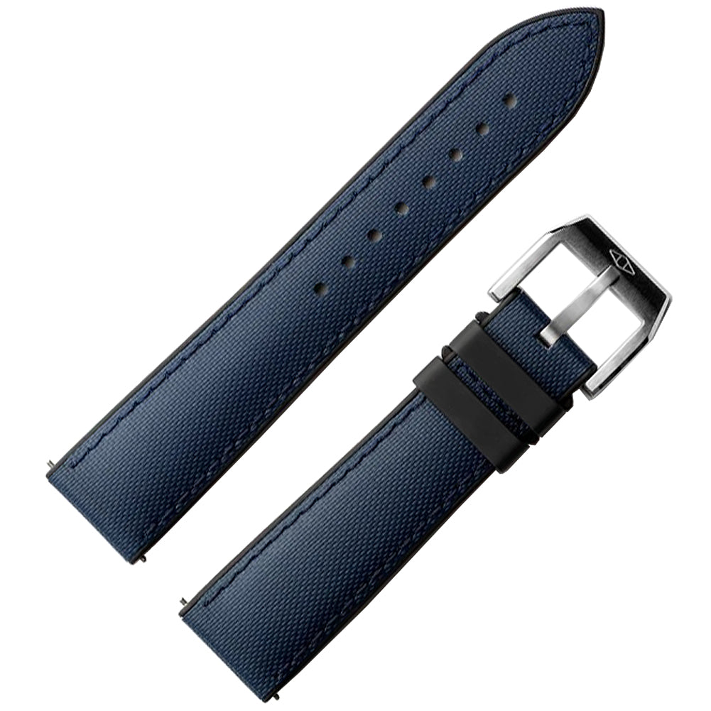 Artem HydroFlex Sailcloth FKM Rubber Navy Blue Watch Strap | Holben's