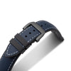 Artem HydroFlex Sailcloth FKM Rubber Blue White Stitch Watch Strap | Holben's