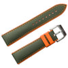 Artem HydroFlex Sailcloth FKM Rubber Green Orange Stitch Watch Strap | Holbens