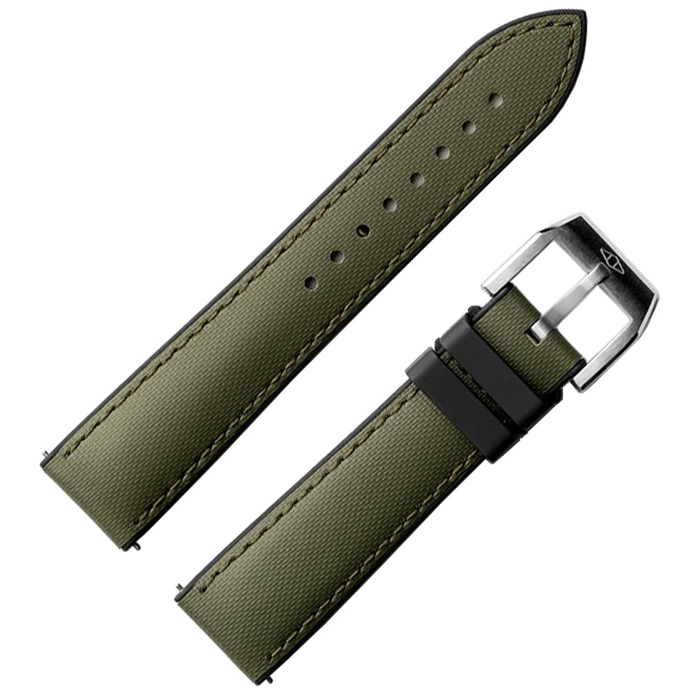 Artem HydroFlex Sailcloth FKM Rubber Green Watch Strap | Holben's