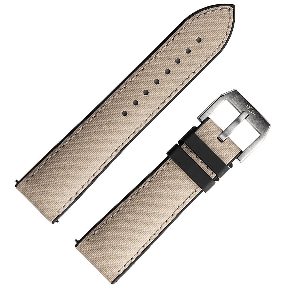 Artem HydroFlex Sailcloth FKM Rubber Sand Beige Watch Strap | Holben's