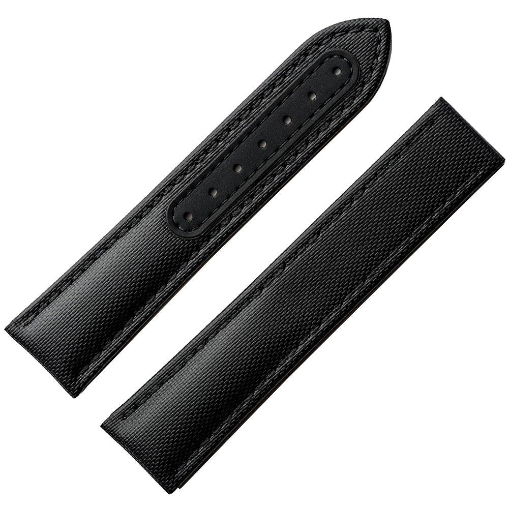 Artem Loop-Less Sailcloth Black Watch Strap | Holben's